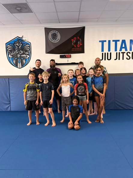 Titan kids Jiu-Jitsu class with coaches